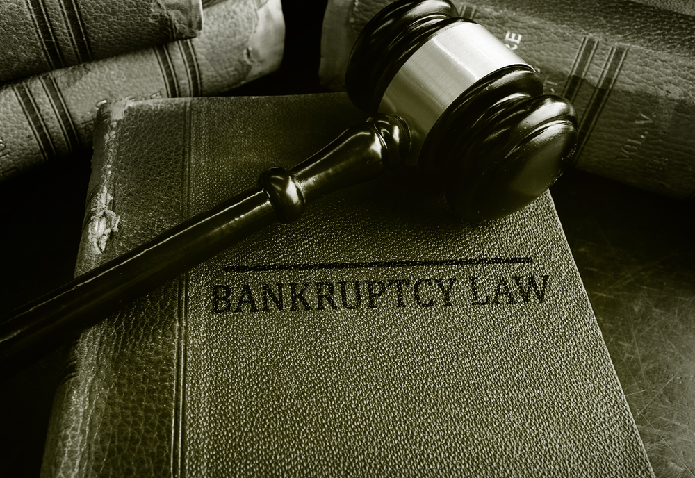 Gavel on top of bankruptcy law book
