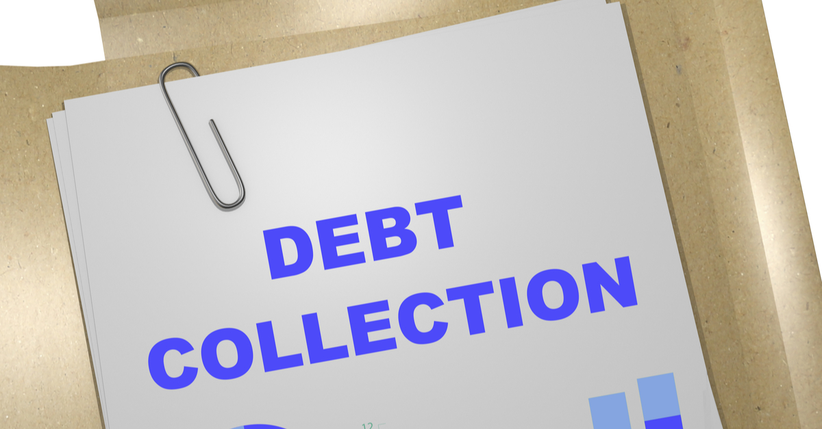 3d illustration debt collection title