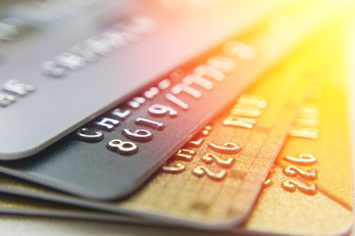 credit cards stacked, credit card debt causing bankruptcy