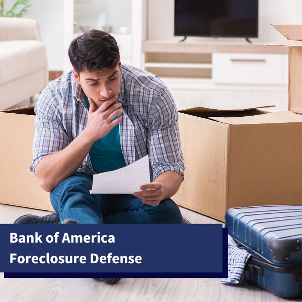 young man looking at a foreclosure notice in Florida - Bank of America foreclosure defense