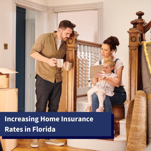family in the living room - increasing home insurance rates in Florida