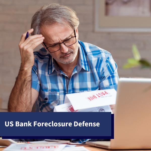 man looking at a foreclosure notice in Florida - US bank foreclosure defense