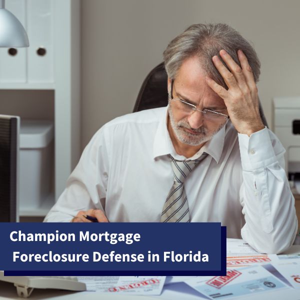 man reading a foreclosure notice sent by Champion Mortgage - Champion Mortgage foreclosure defense in Florida