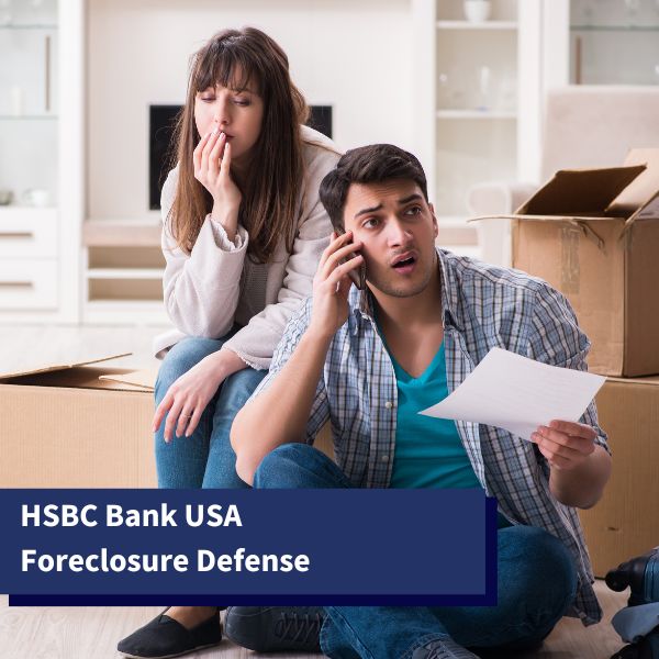 man talking on the phone with HSBC Bank USA - HSBC Bank USA foreclosure defense in Florida