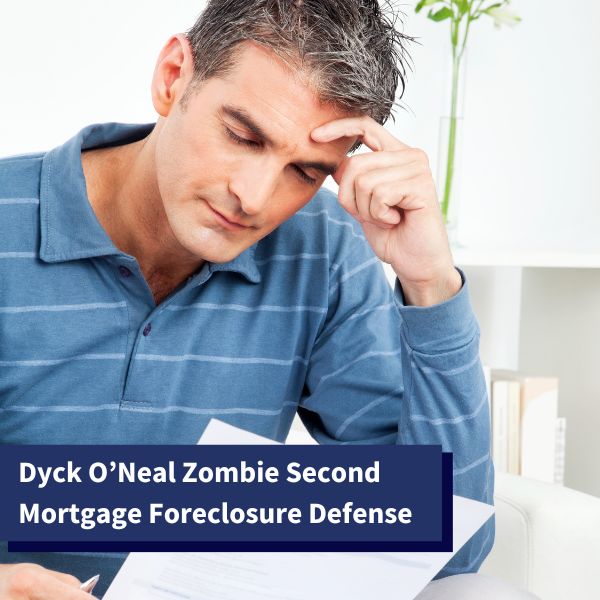 worried man after reading the foreclosure notice of Dyck O'Neal