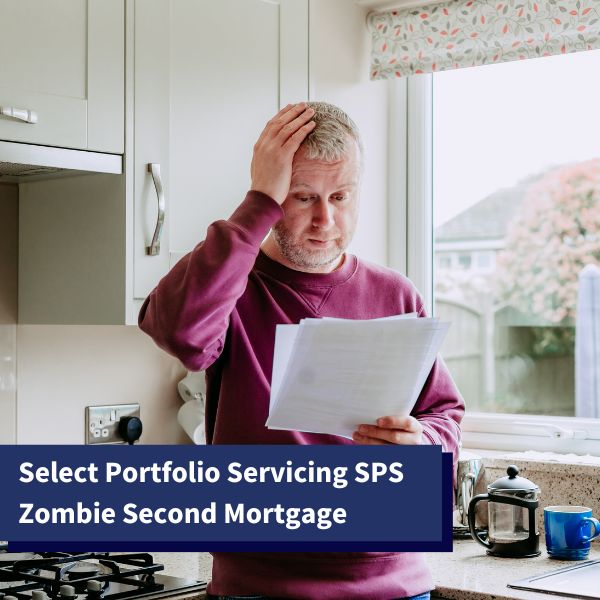 Worried man after reading the foreclosure notice of Select Portfolio Servicing SPS